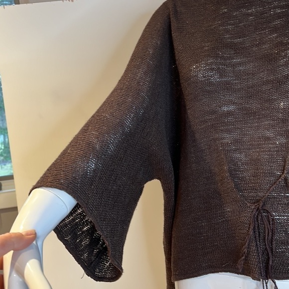 Hino and Malee One Size Brown Linen Summer Sweater - Picture 3 of 9